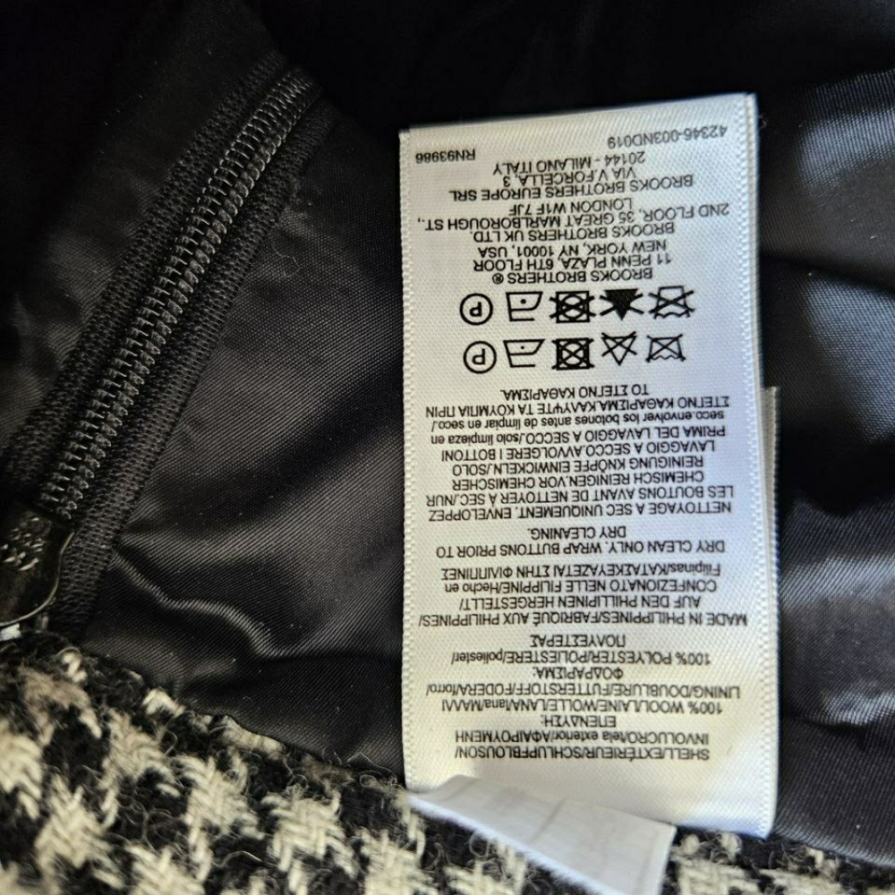 Brooks Brothers Classic And White Black Houndstooth Skirt 14 - Picture 5 of 6